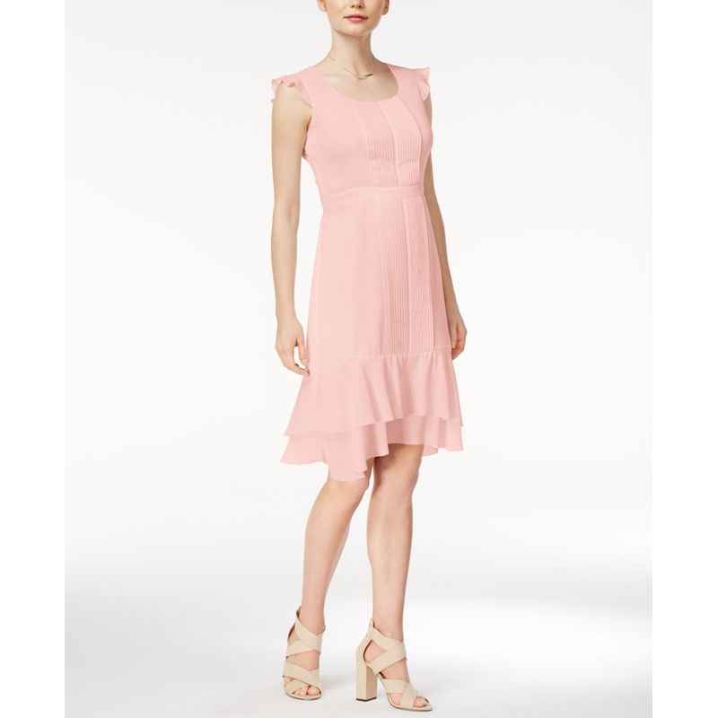 Maison Jules Pleated Flutter Sleeve Dress